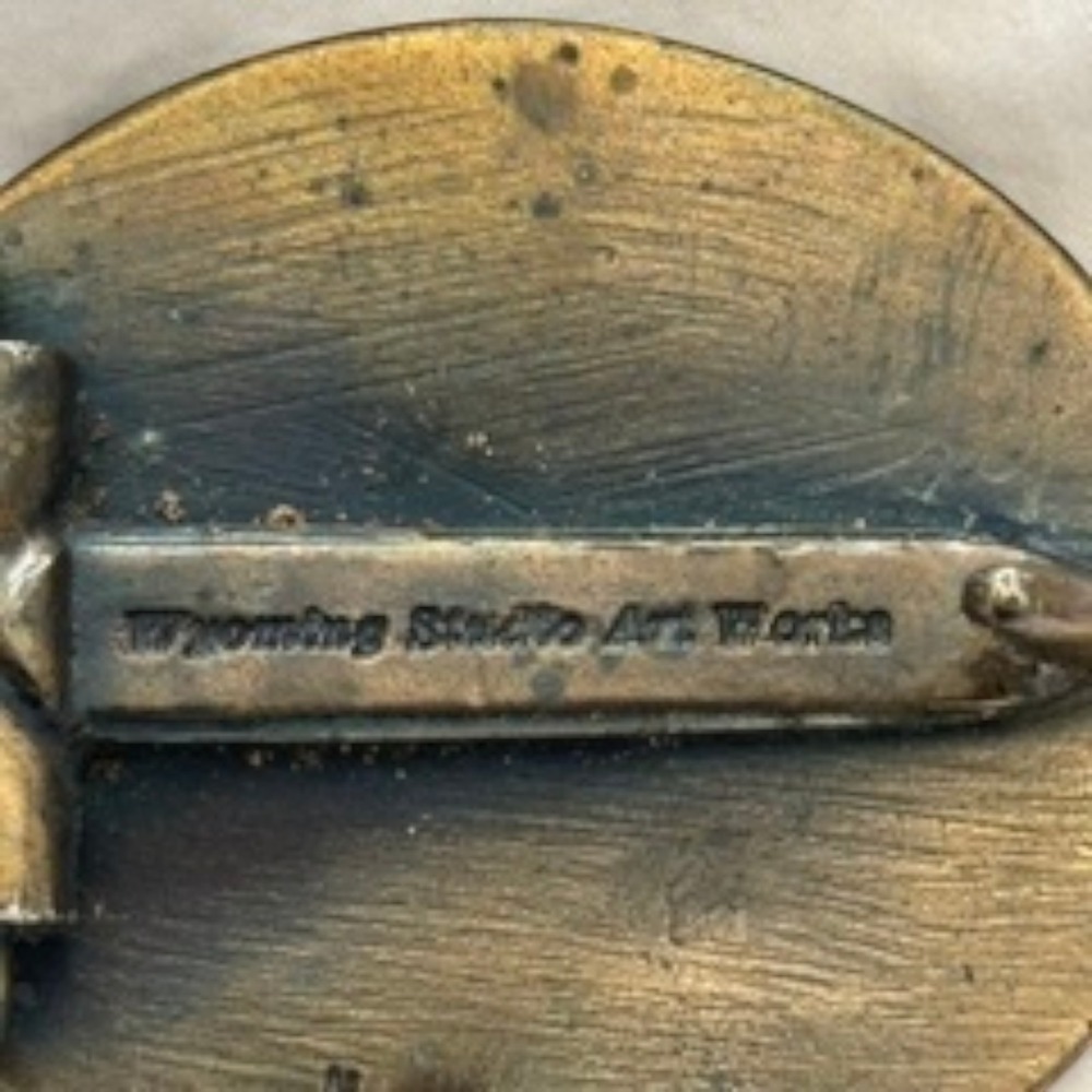 Wyoming Studio Art Works Brass Flying Geese Belt Buckle Vintage Wildlife N-1 - Picture 4 of 7